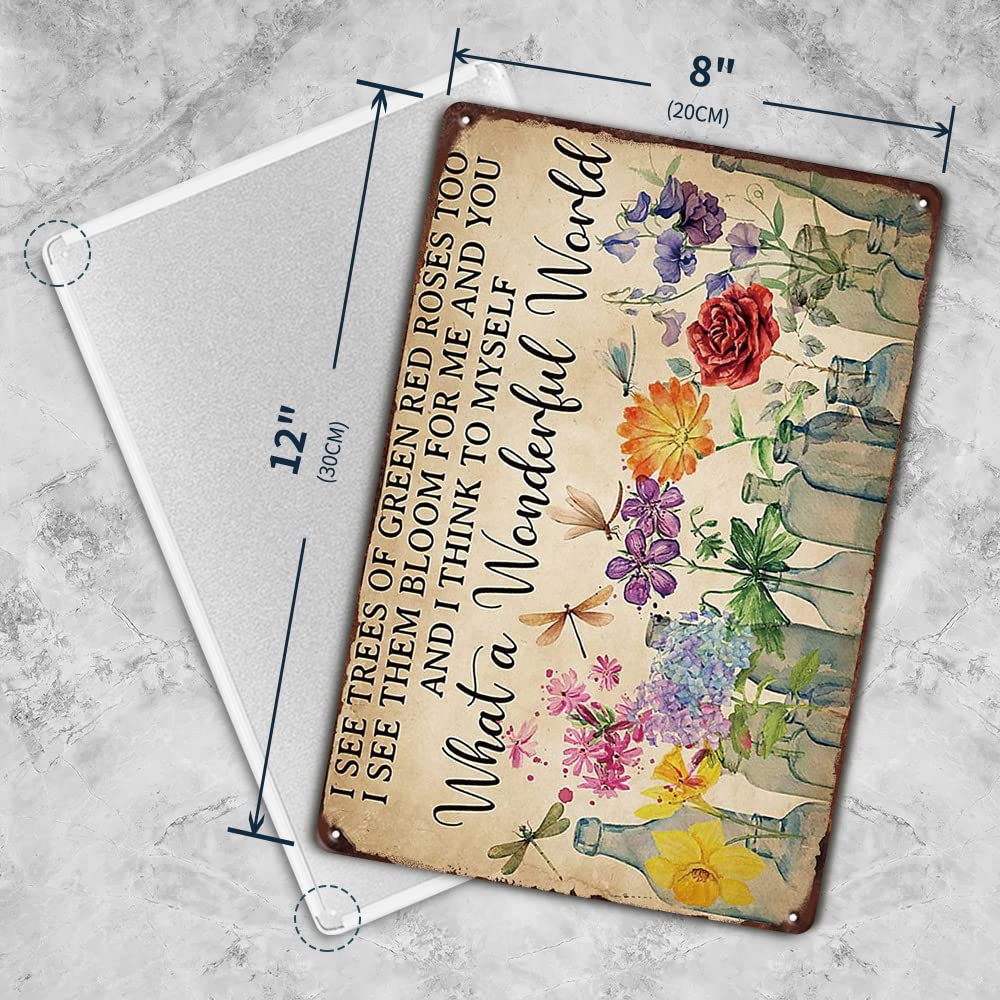 Dragonfly and Flowers sign displayed in a garden setting
