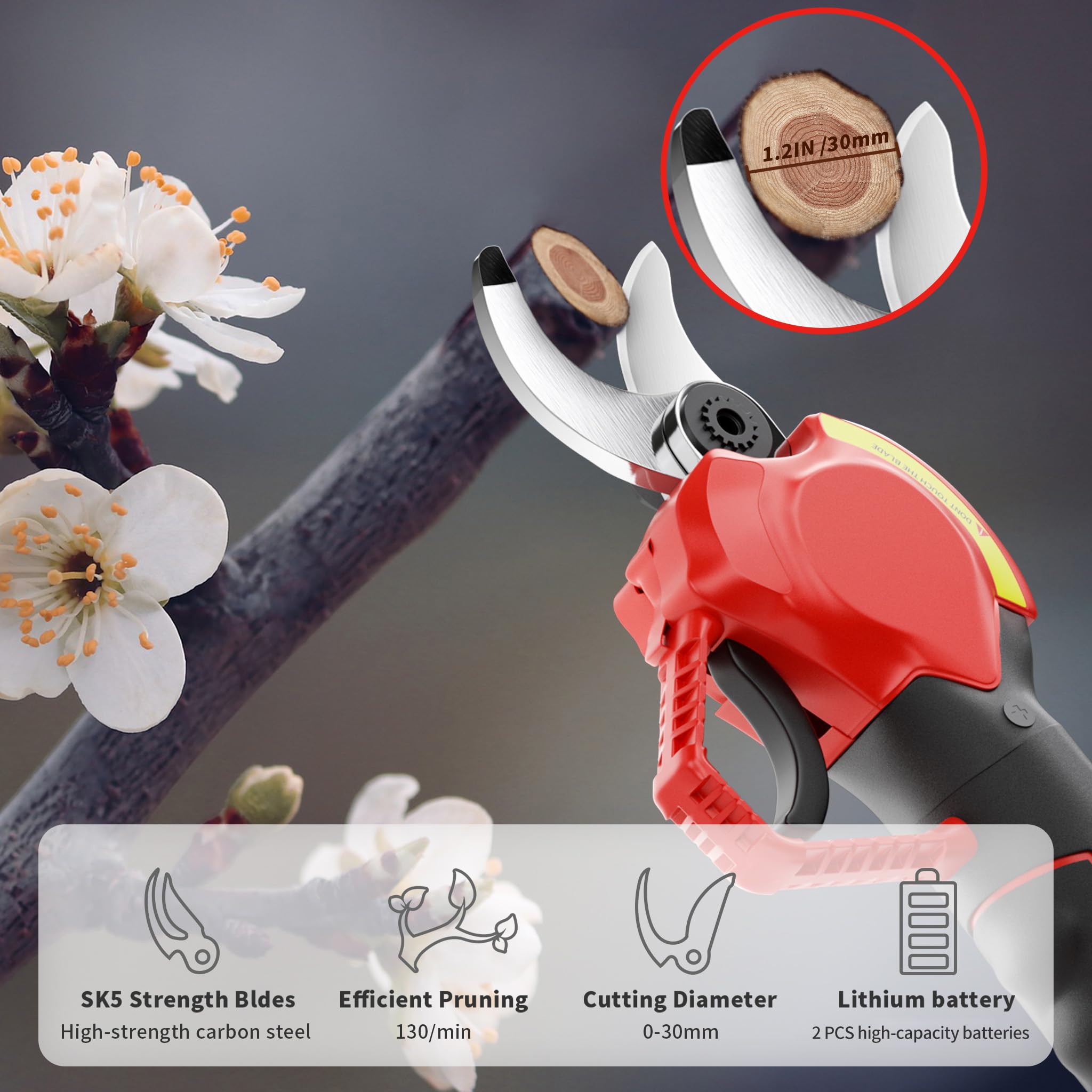 Dragro Electric Pruning Shears with battery pack and adapter