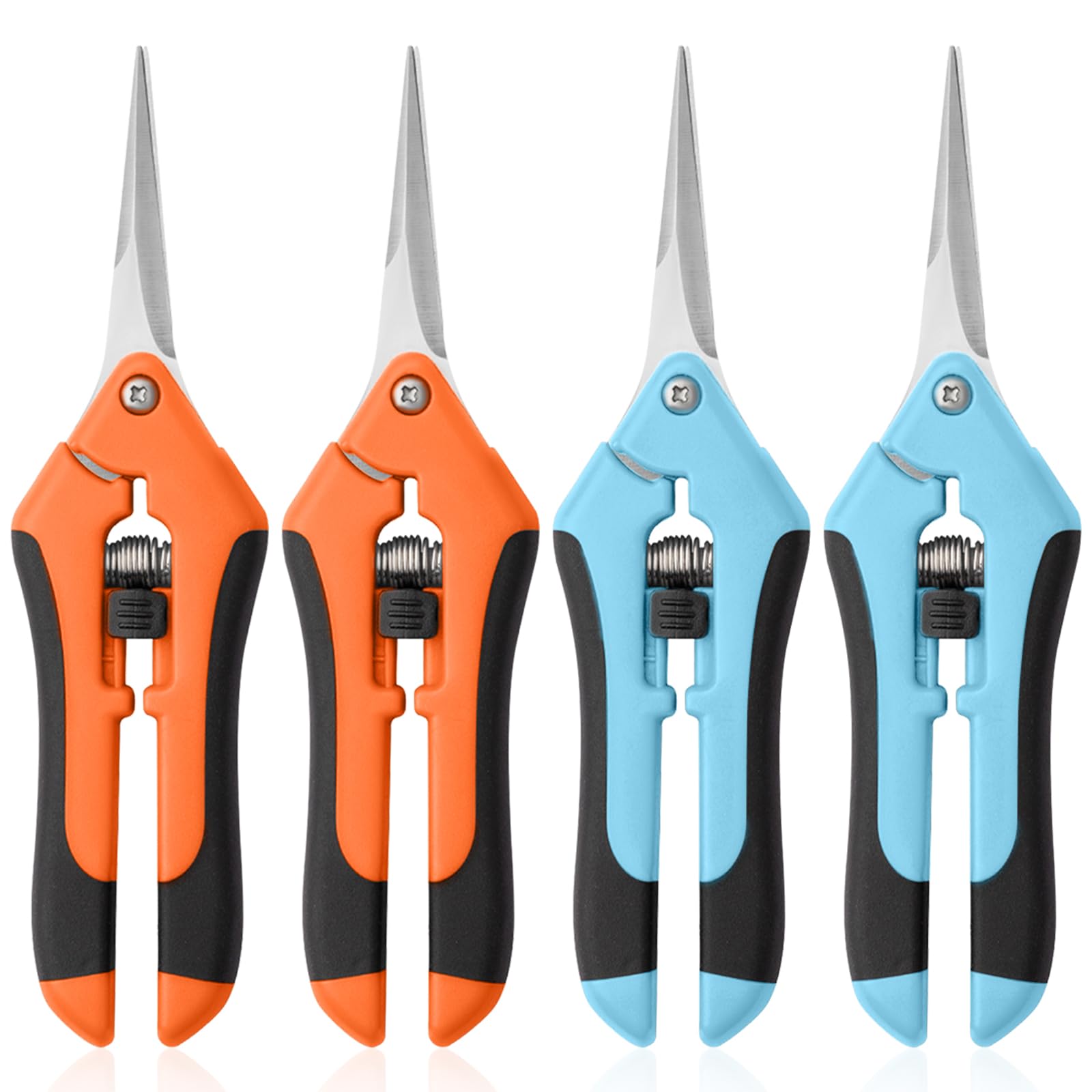 Drametic+ Garden Pruning Shears pack of 4, blue and orange models