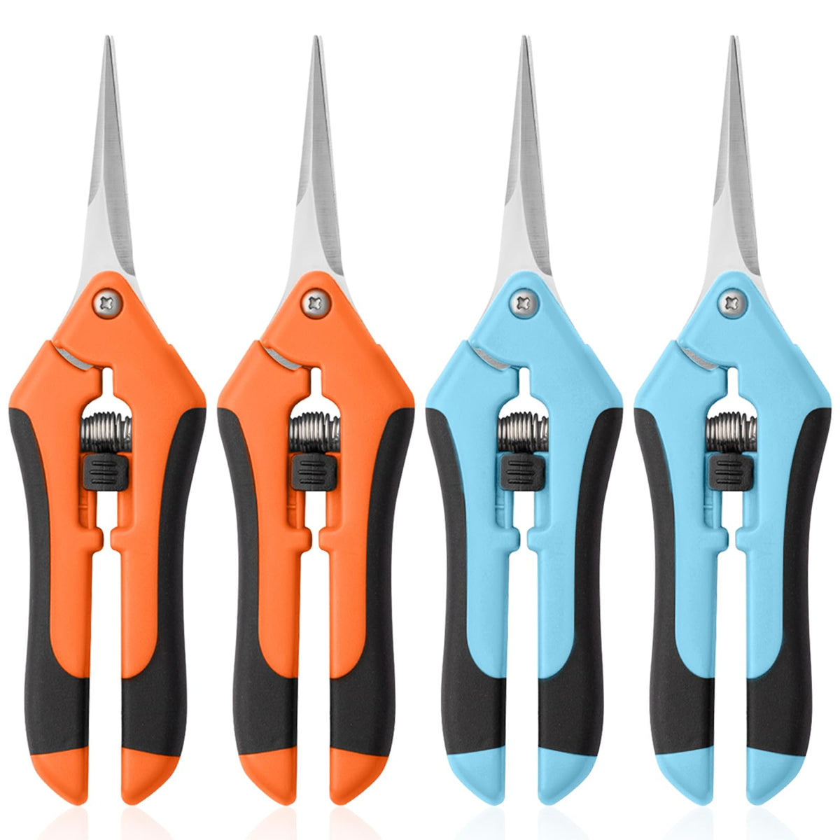 Drametic+ Garden Pruning Shears pack of 4, blue and orange models