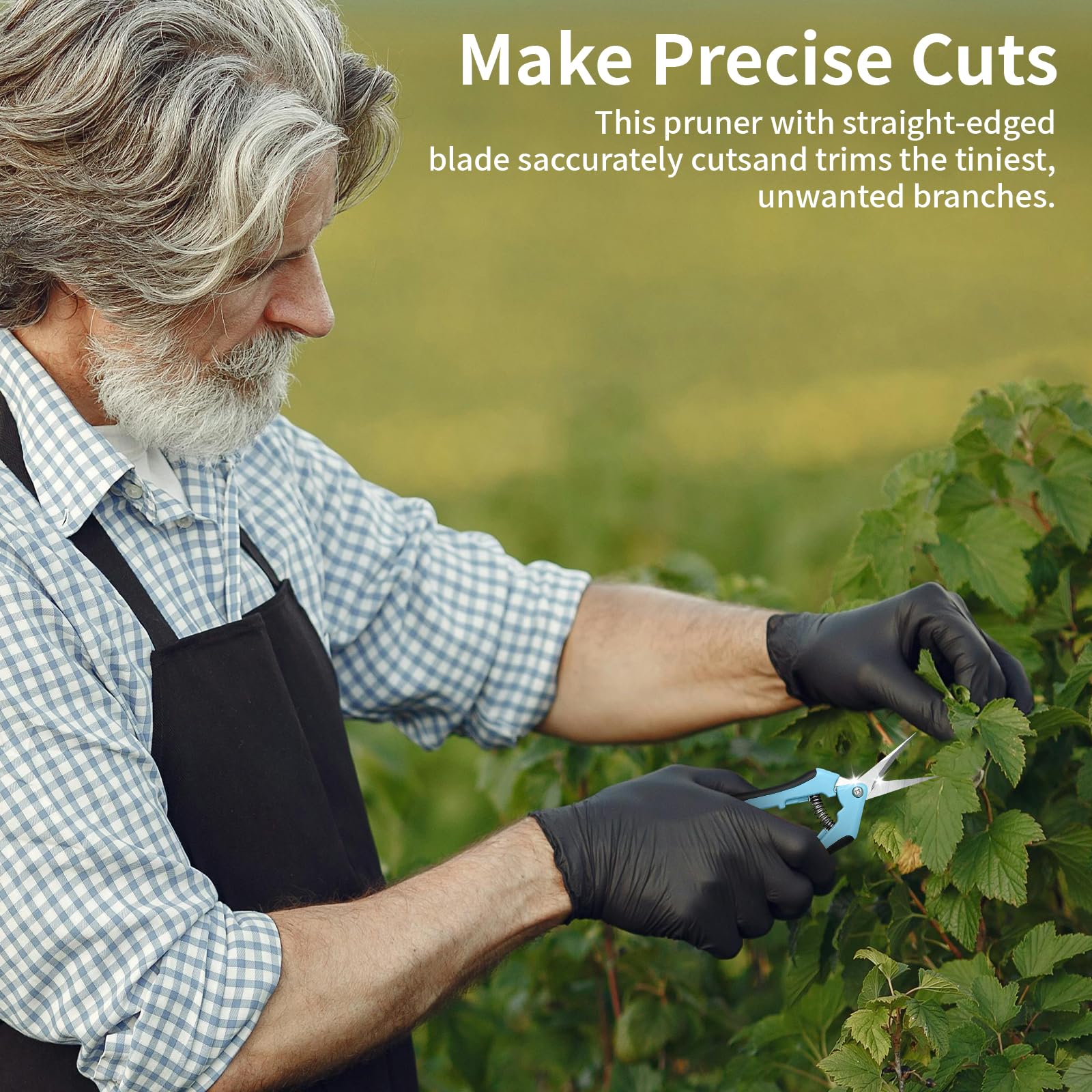 Drametic+ pruning shears displayed in a garden setting