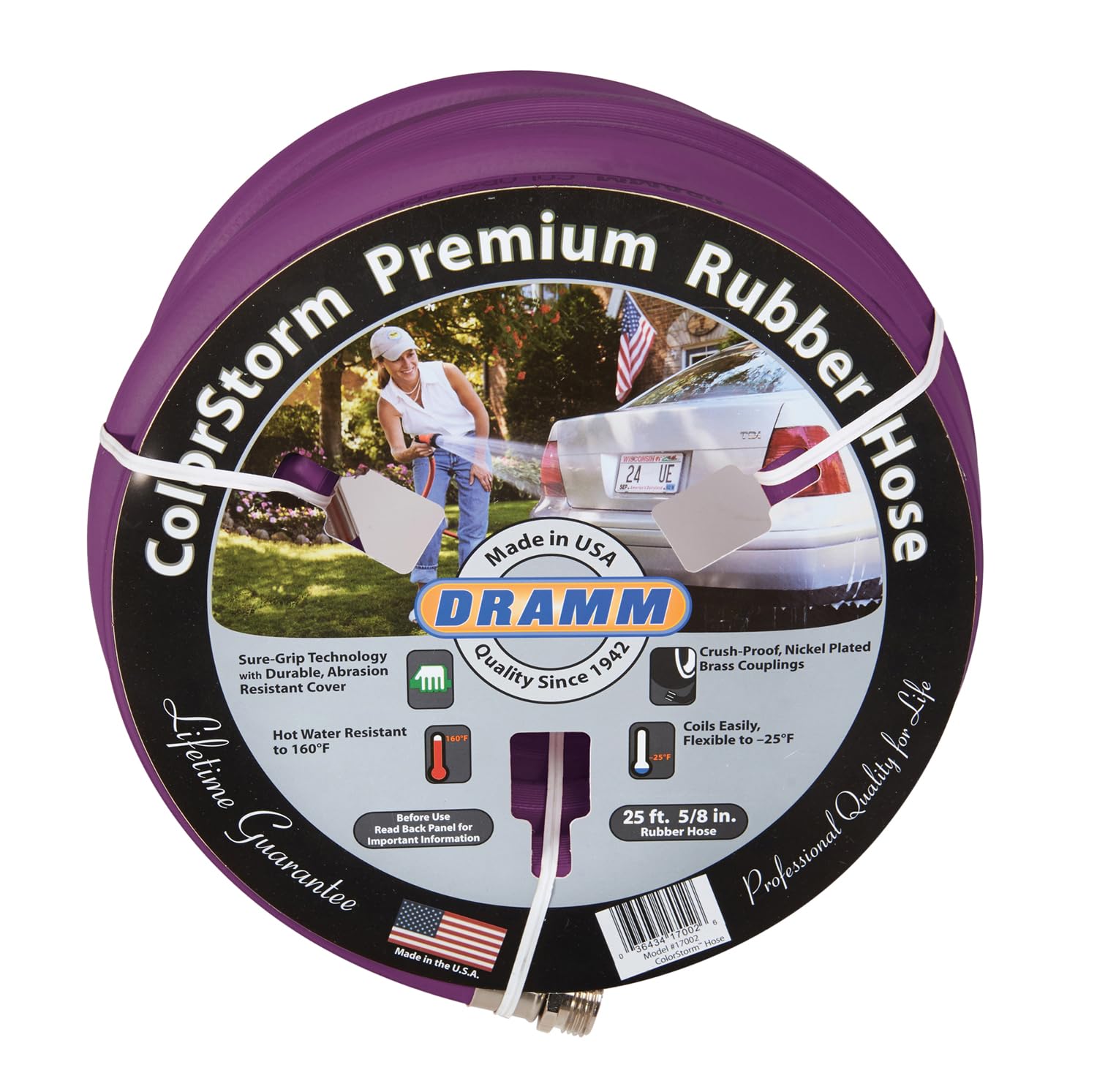 Dramm ColorStorm 50 ft Rubber Garden Hose in Berry