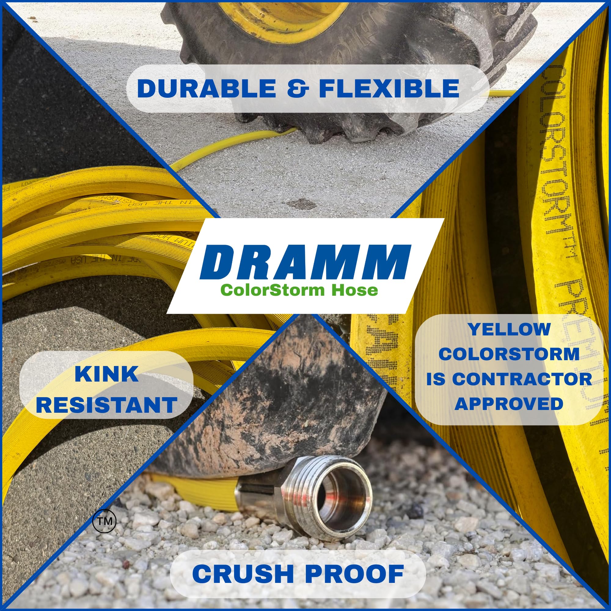 Dramm ColorStorm hose coiled for easy storage