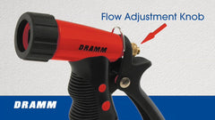 Dramm ColorStorm Pistol Spray Nozzle in action cleaning a car