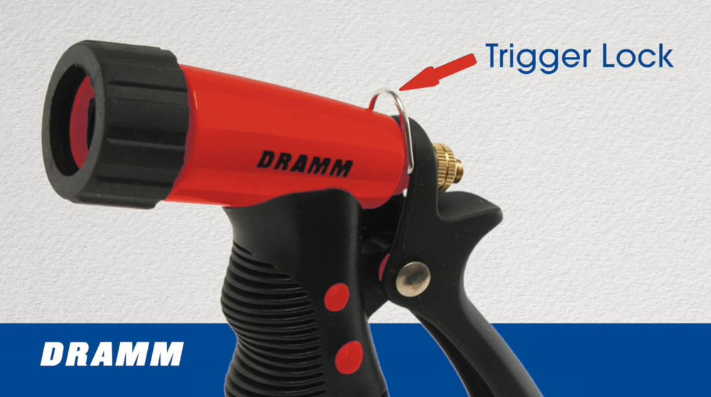 Dramm ColorStorm Pistol Spray Nozzle packaging display