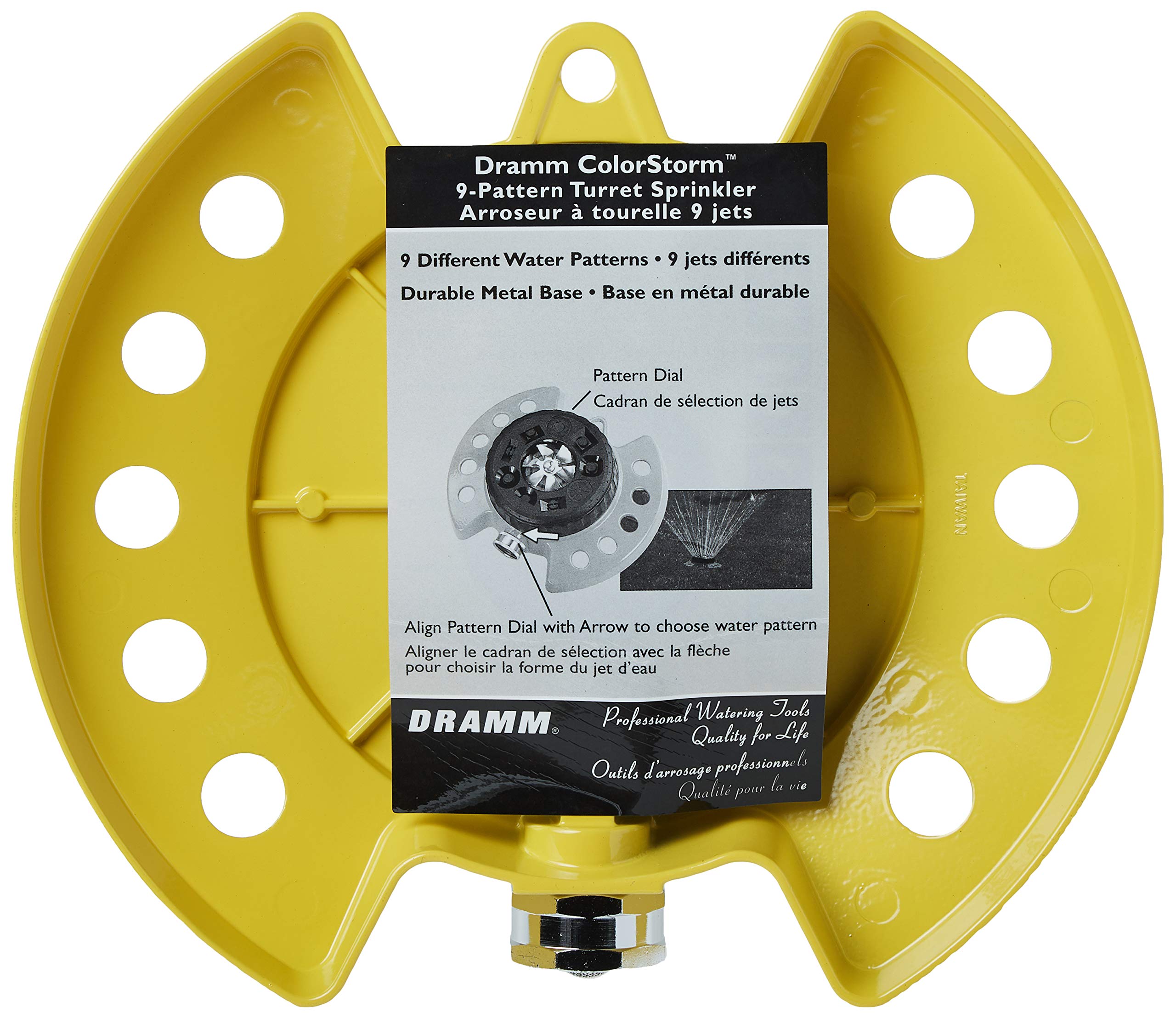 Dramm ColorStorm Yellow Turret Sprinkler with vibrant colours