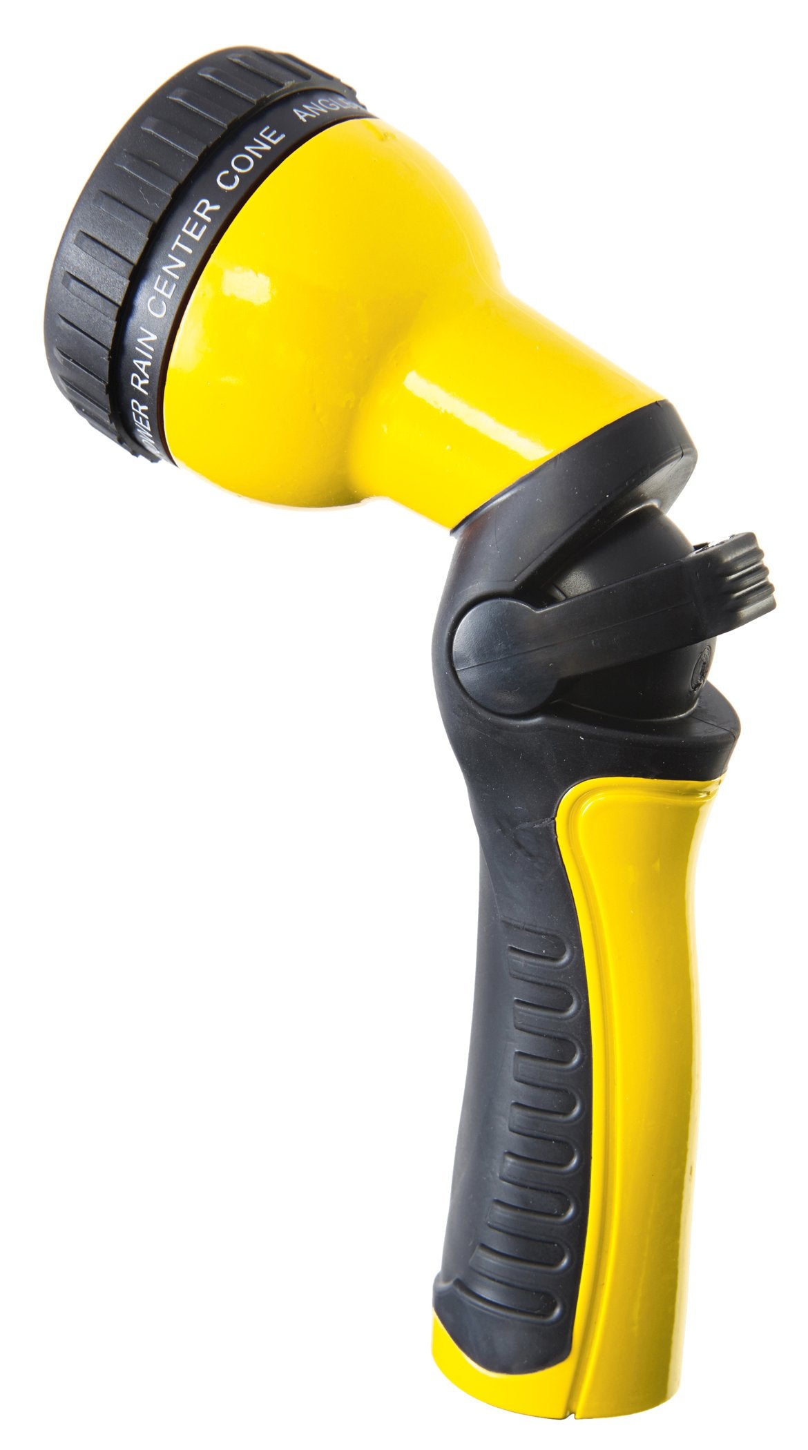 Dramm One Touch Revolution 9-Pattern Spray Gun in yellow, front view