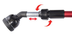 Dramm Rain Wand showing 9 spray patterns on the head