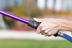 Dramm RainSelect Rain Wand showing one touch thumb control valve