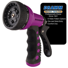 Dramm Revolver Heavy Duty Metal Garden Hose Nozzle front view in Berry
