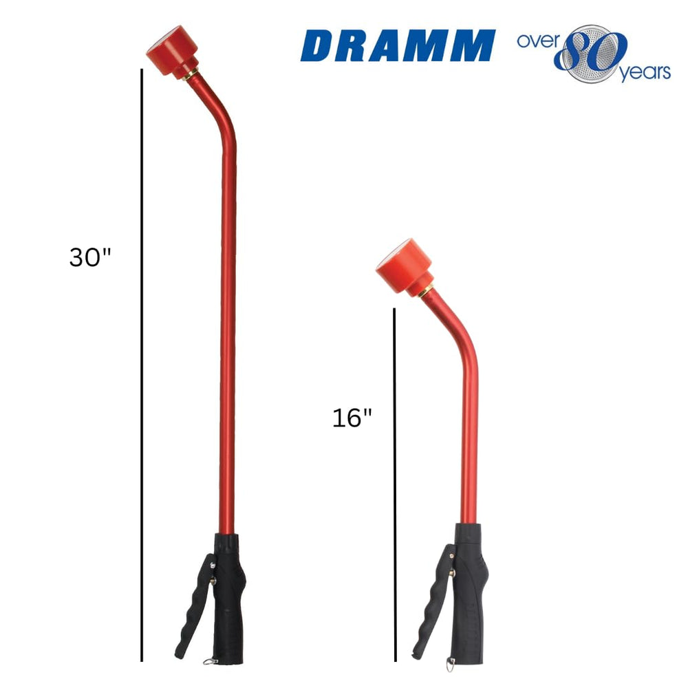 Dramm Touch-N-Flow Rain Wand 16-Inch Green in garden setting