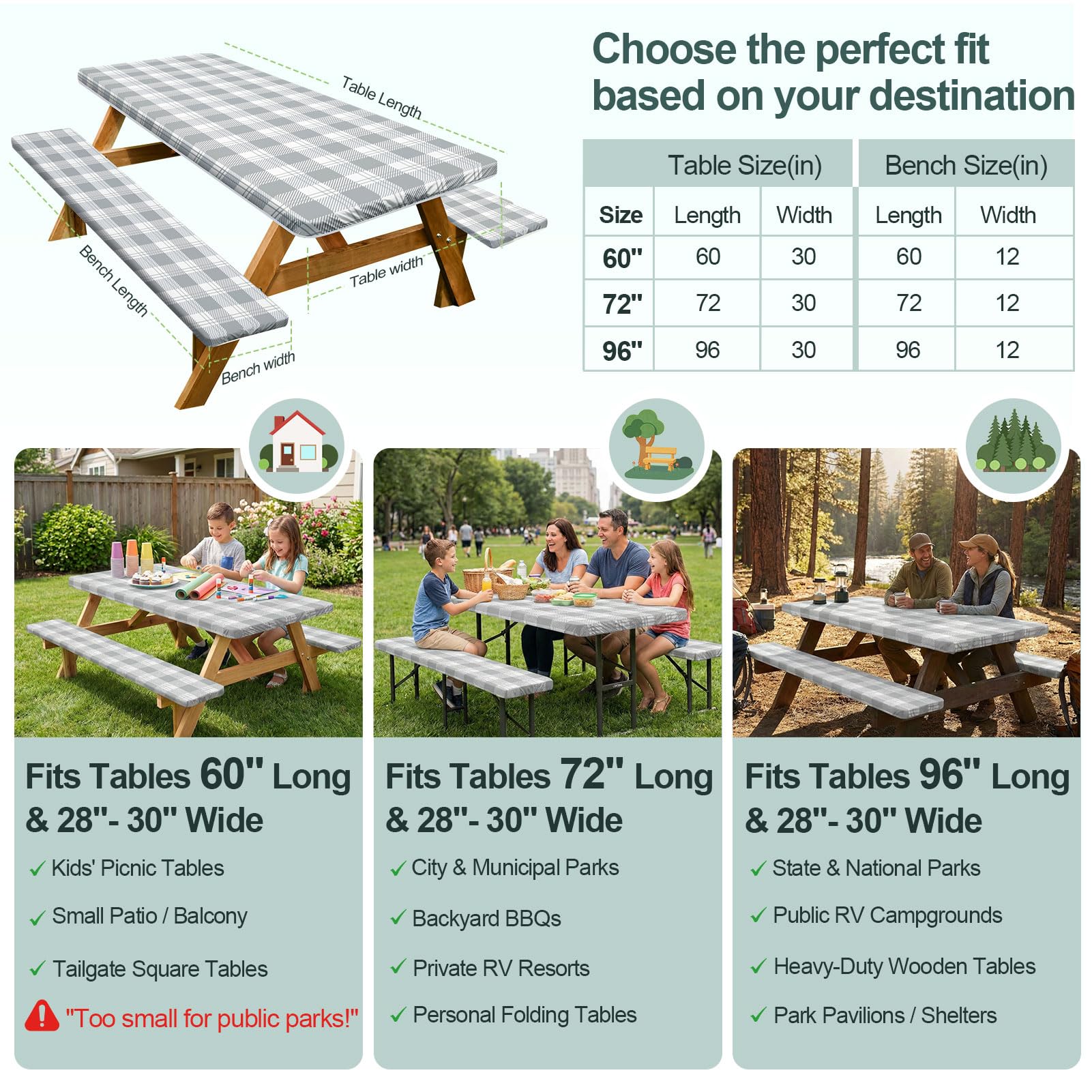 Drawstring bag included with the picnic table cover set for easy storage
