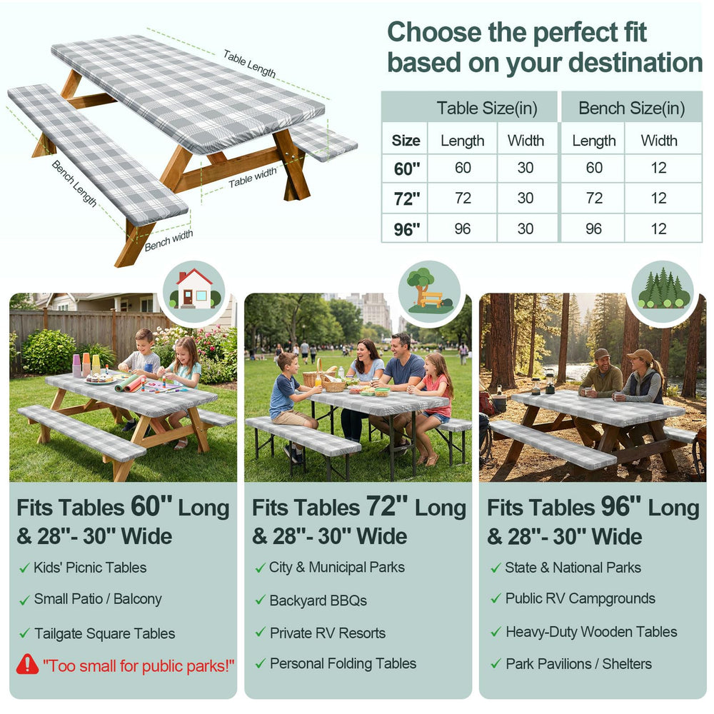 Drawstring bag included with the picnic table cover set for easy storage