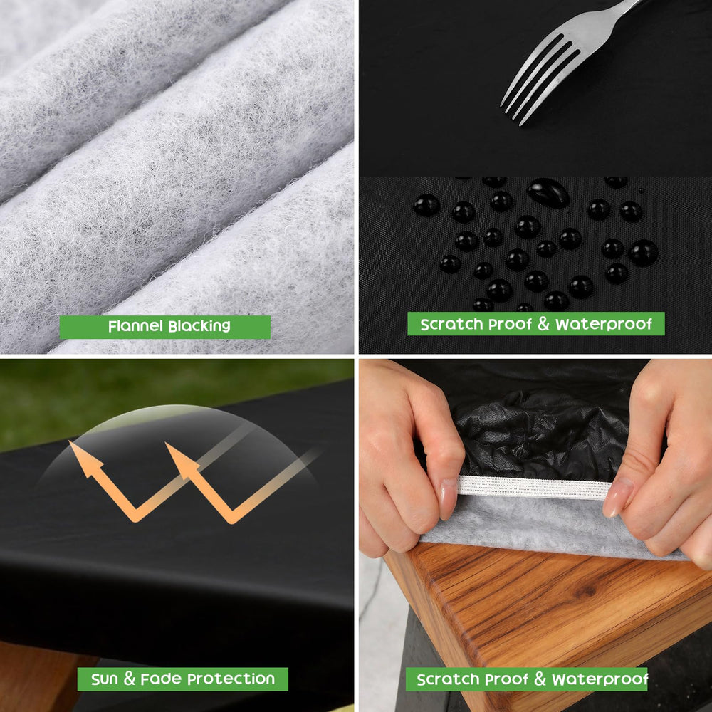 Drawstring storage bag for picnic table cover set