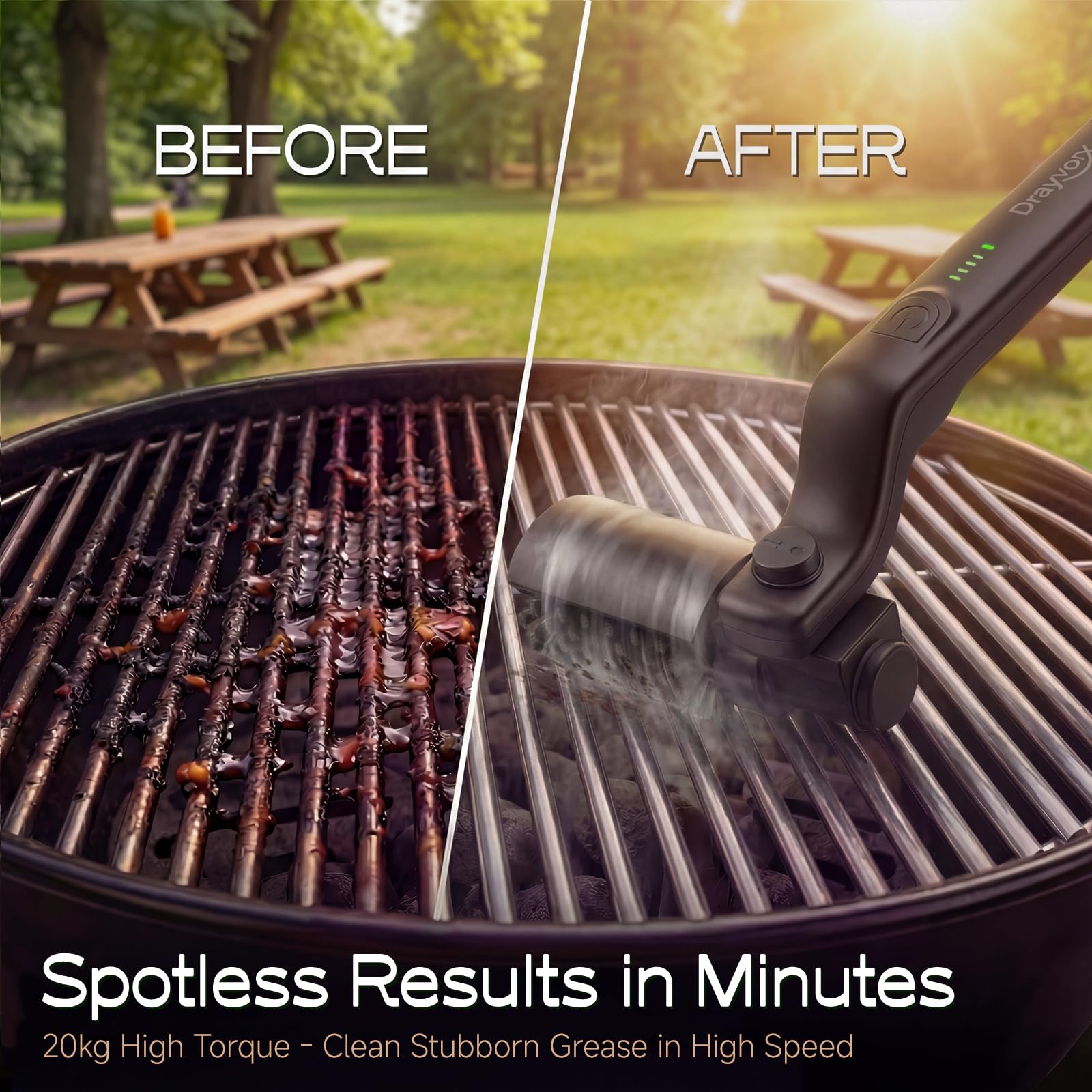 drayvorx Electric Grill Brush adjustable angle design for deep cleaning