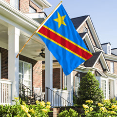 DRC flag hanging on a wall indoors