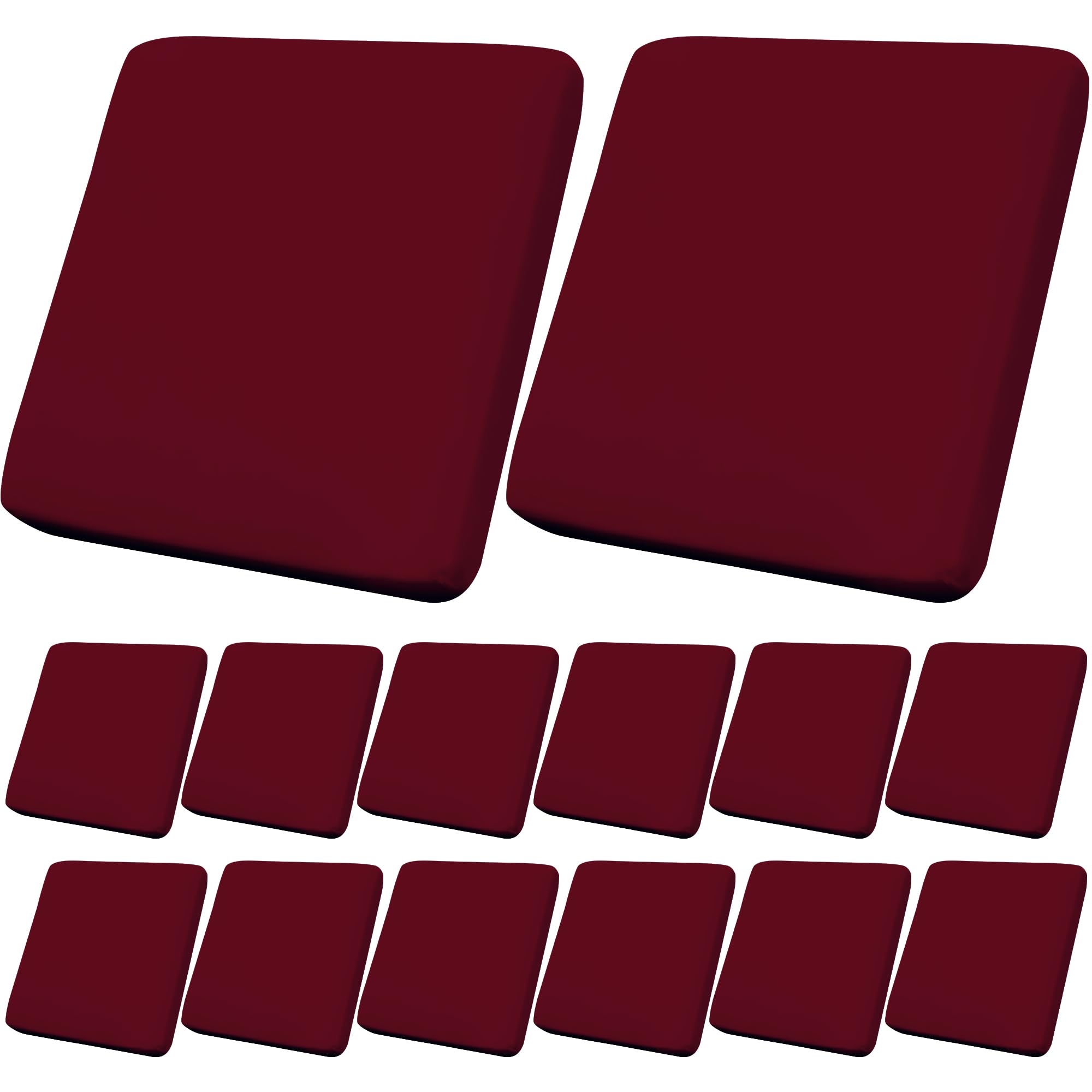 DREAHOTEXTIL 14Pcs Outdoor Cushion Covers in Claret, front view