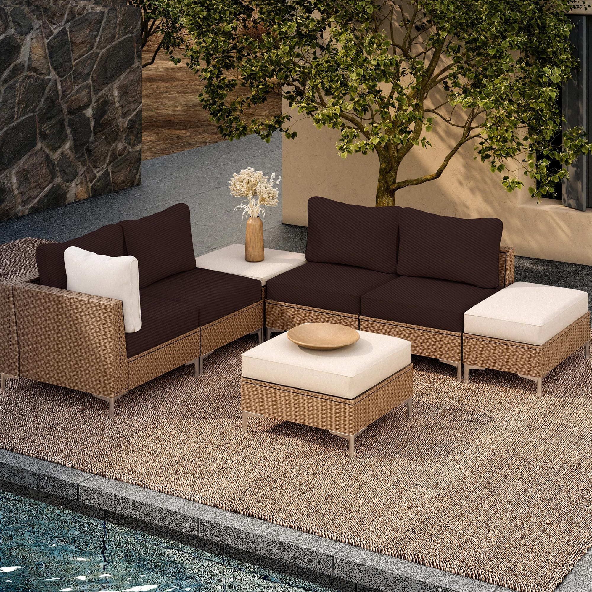 DREAHOTEXTIL 8Pcs Outdoor Cushion Covers displayed in packaging