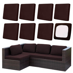 DREAHOTEXTIL 8Pcs Outdoor Cushion Covers in Coffee, front view