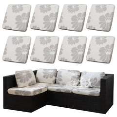 DREAHOTEXTIL 8Pcs Outdoor Cushion Covers in Wild Gardenia front view