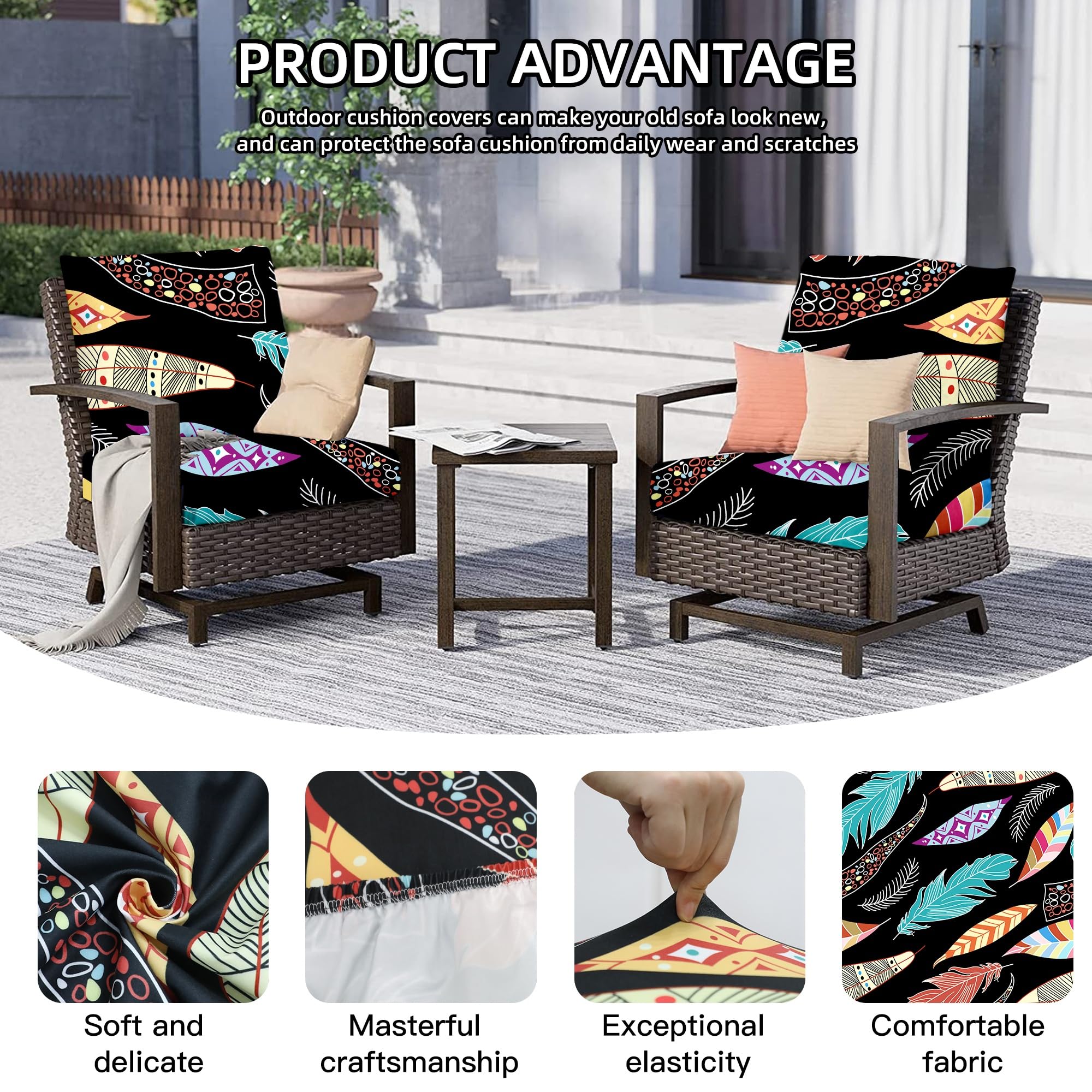 DREAHOTEXTIL cushion covers displayed on outdoor sofa, garden setting