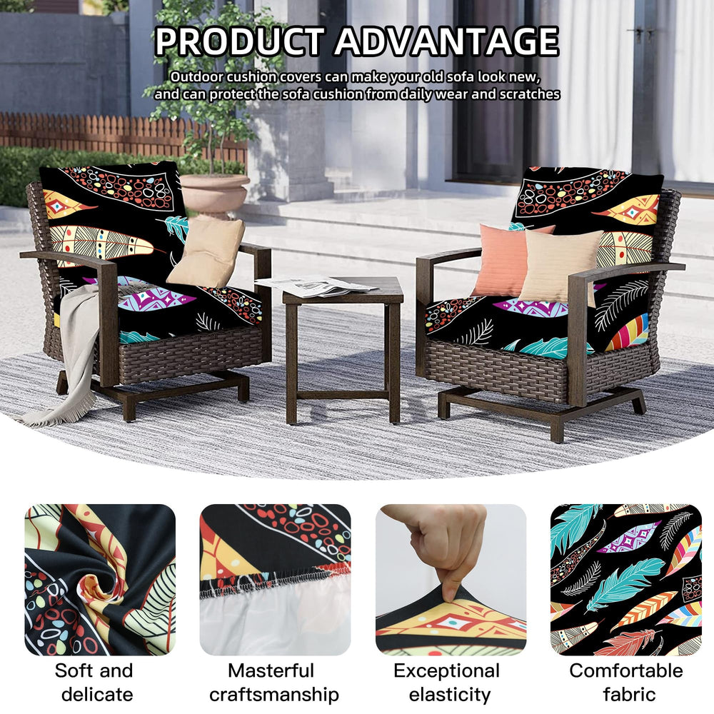 DREAHOTEXTIL cushion covers displayed on outdoor sofa, garden setting