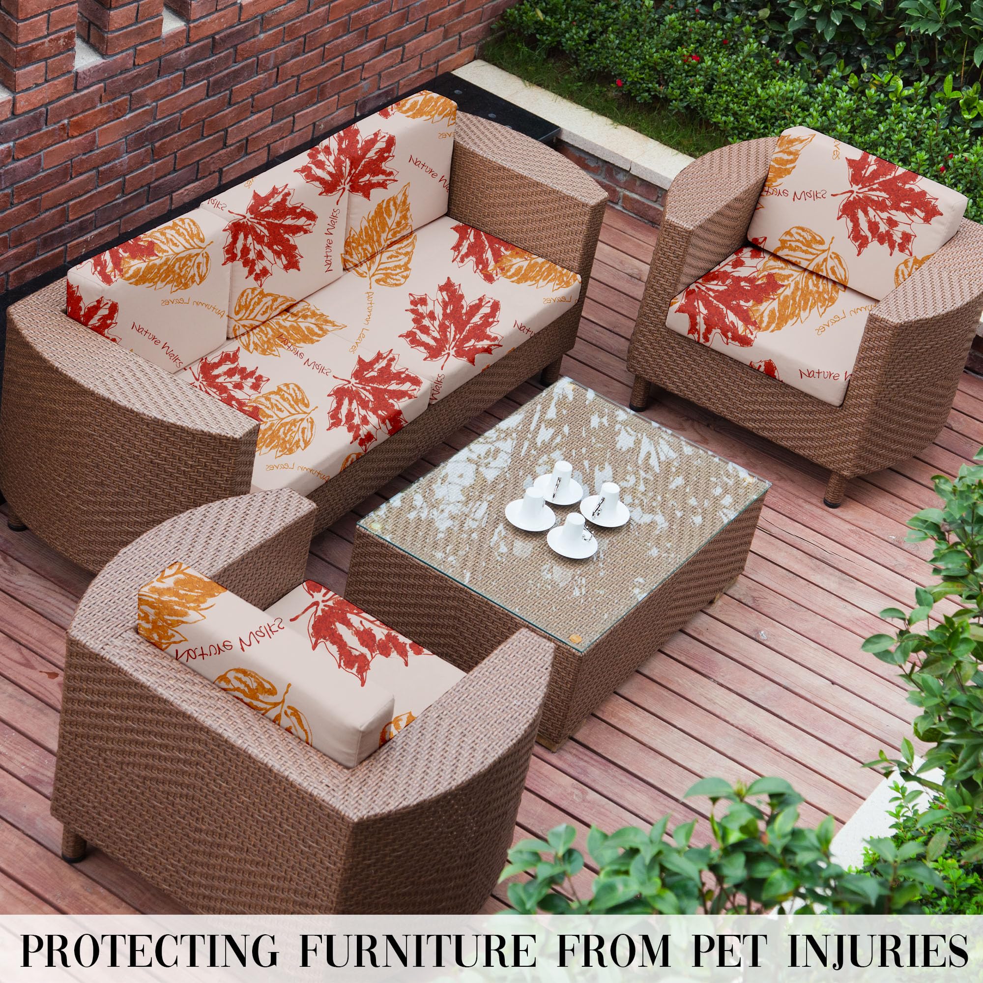 DREAHOTEXTIL cushion covers displayed with matching outdoor decor