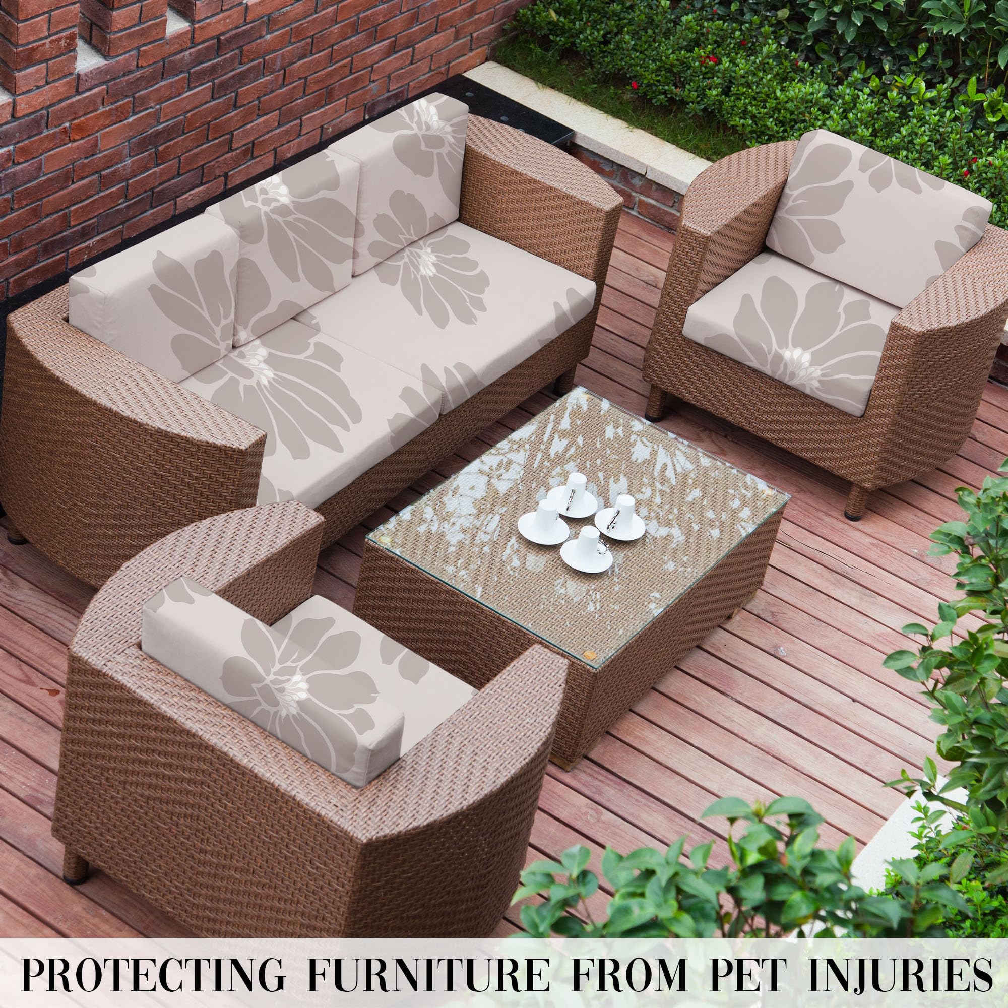 DREAHOTEXTIL cushion covers in Wild Gardenia on outdoor seating