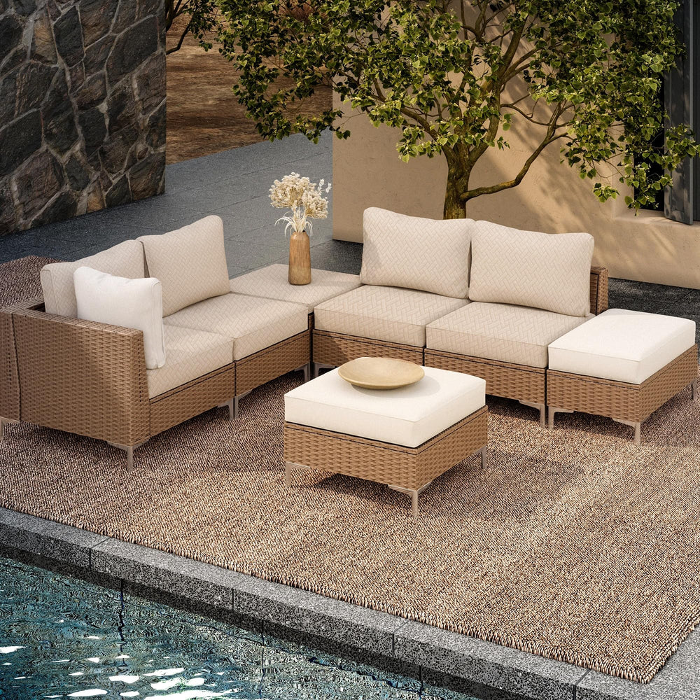 DREAHOTEXTIL cushion covers on outdoor patio furniture