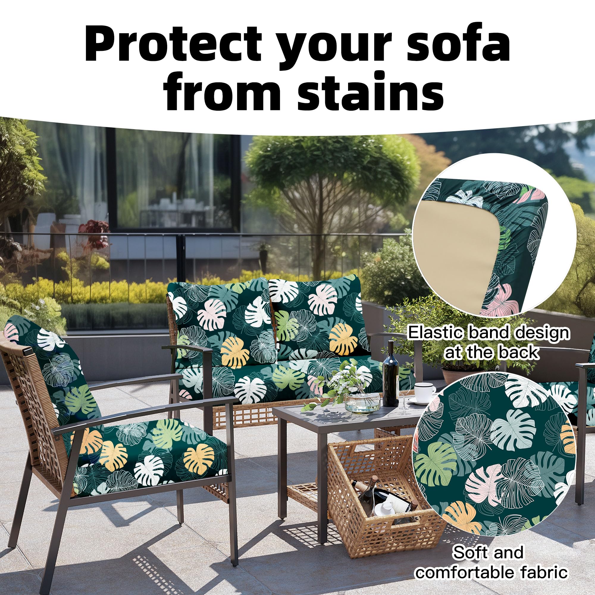 DREAHOTEXTIL cushion covers on outdoor sectional couch