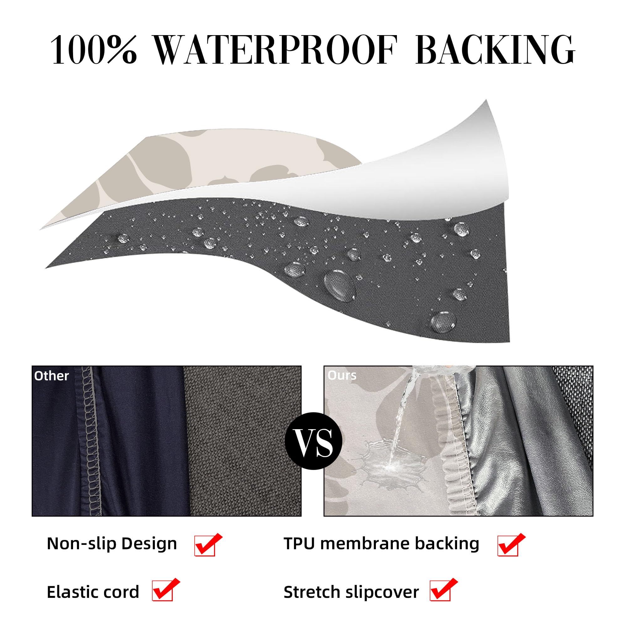 DREAHOTEXTIL cushion covers showing stretch-to-fit technology