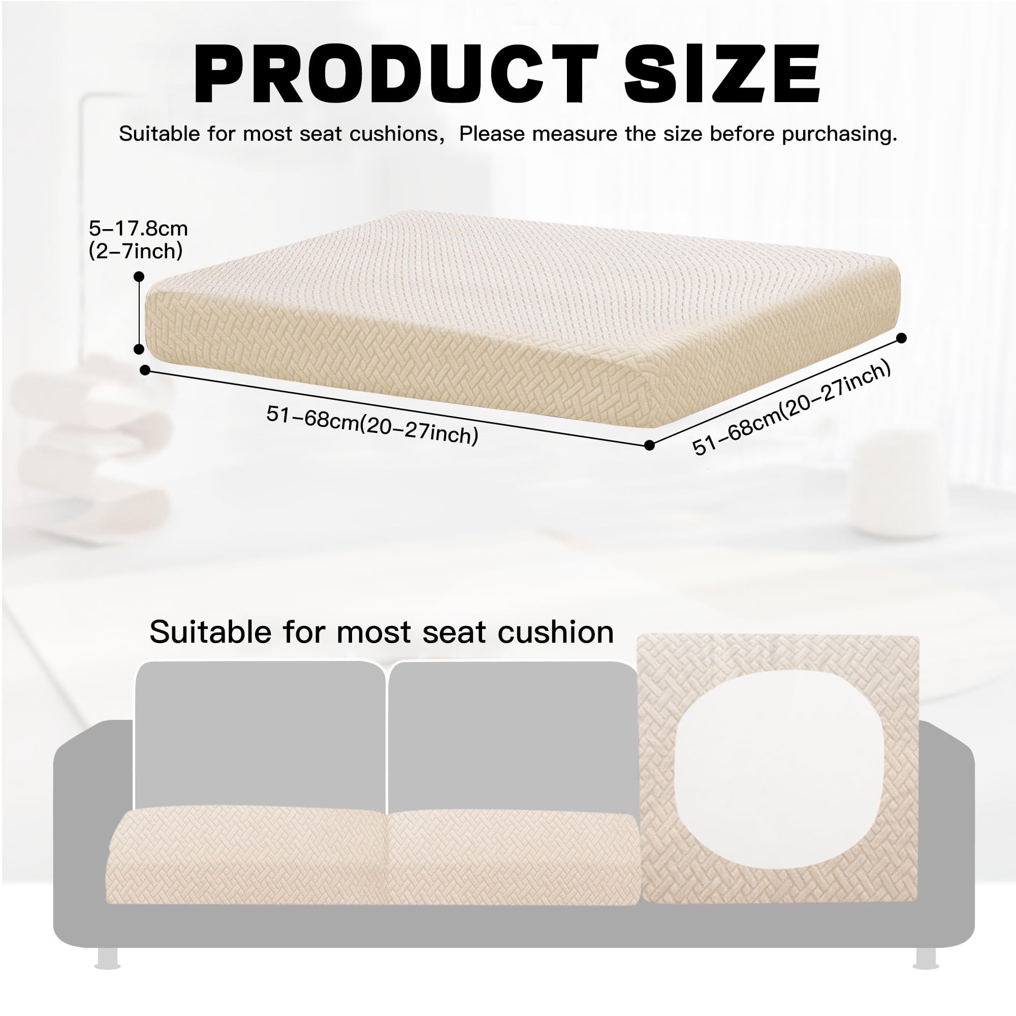 DREAHOTEXTIL cushion covers side view showing elastic fit