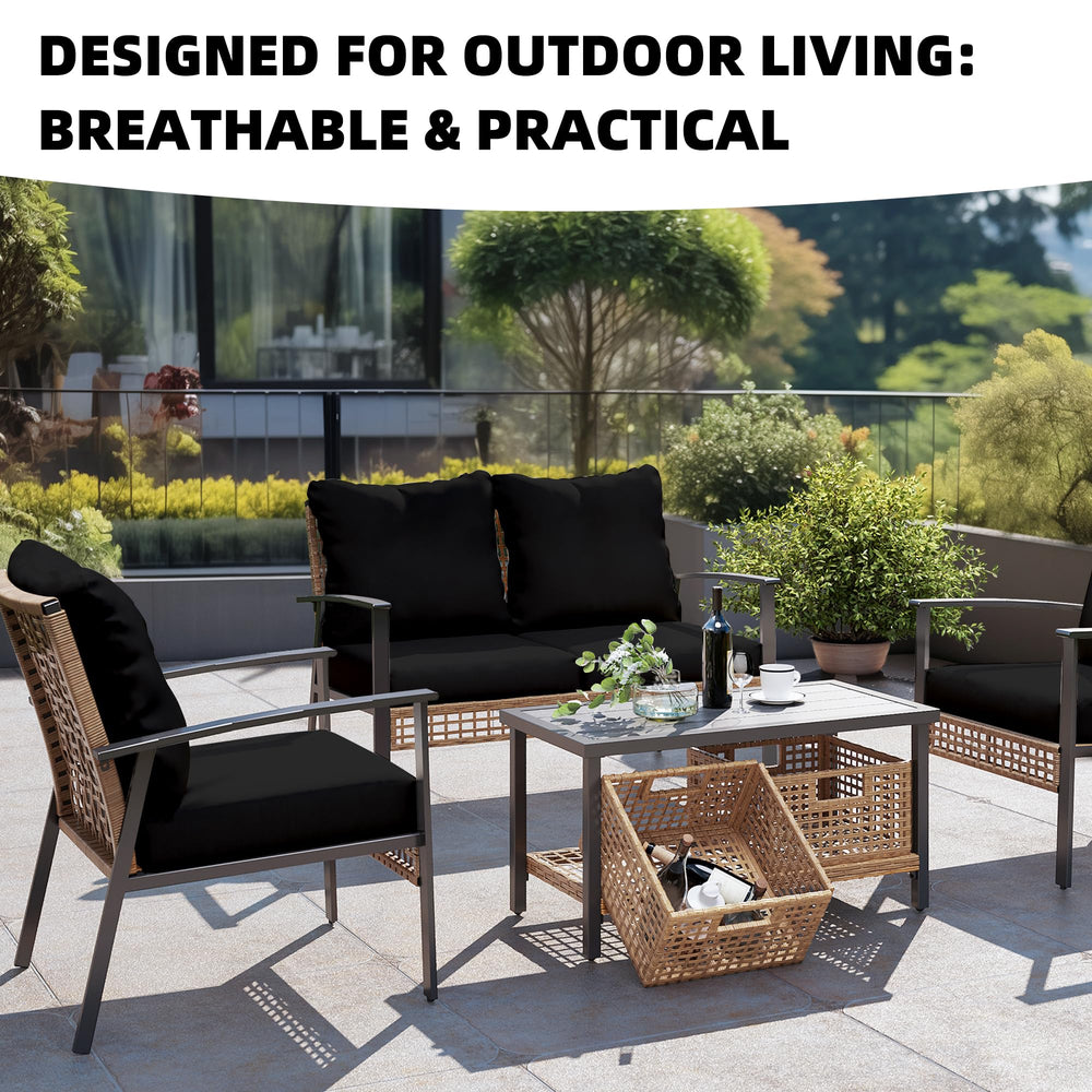 DREAHOTEXTIL outdoor cushion covers pack of 14, black
