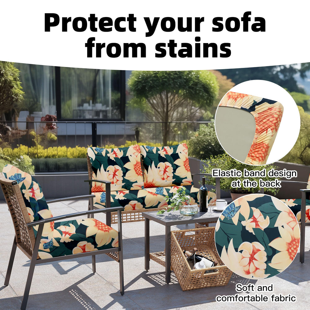 DREAHOTEXTIL Outdoor Cushion Covers Sunflower detailed texture