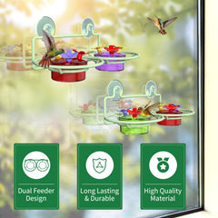 Dreamdrawer hummingbird feeder showing bee-proof feeding ports