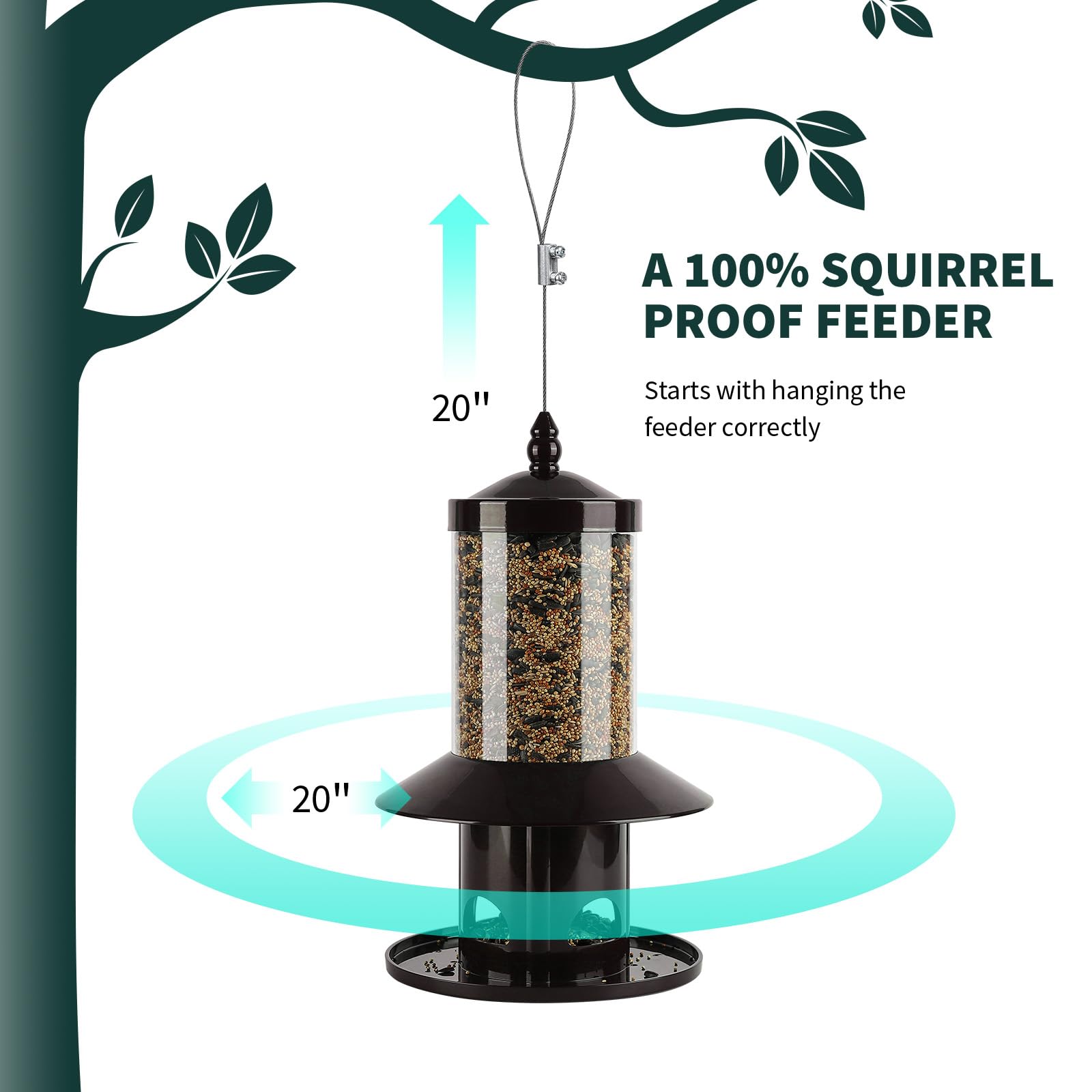 Dreamdrawer Squirrel-Proof Bird Feeder close-up of feeding ports