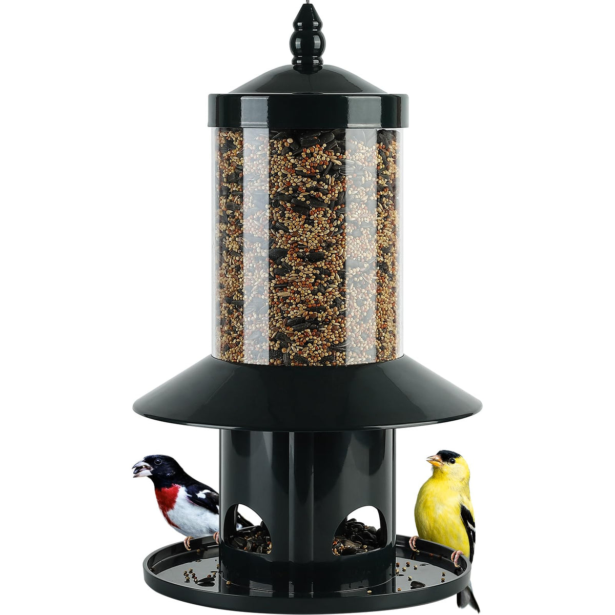Dreamdrawer Squirrel-Proof Bird Feeder dark green front view