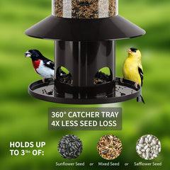 Dreamdrawer Squirrel-Proof Bird Feeder with seed catcher tray
