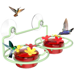 Dreamdrawer Window Hummingbird Feeder front view with metal base