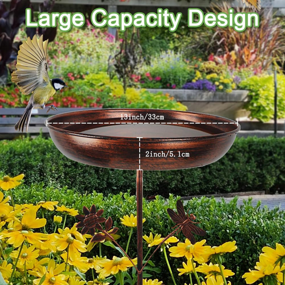DREAMSOUL bird bath installed in a garden setting