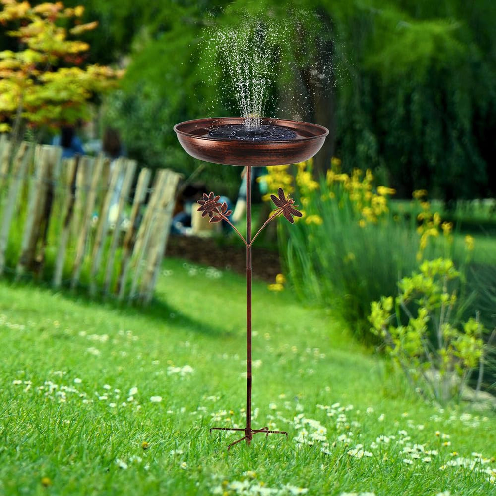 DREAMSOUL bird bath on a patio