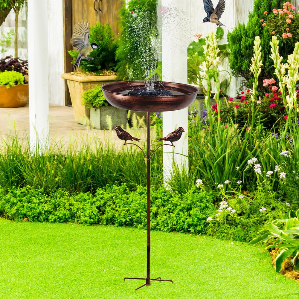 DREAMSOUL Bird Bath with water and birds perched