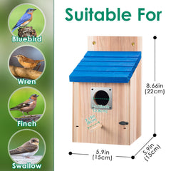 Dreyoo Bluebird House with metal guard entrance