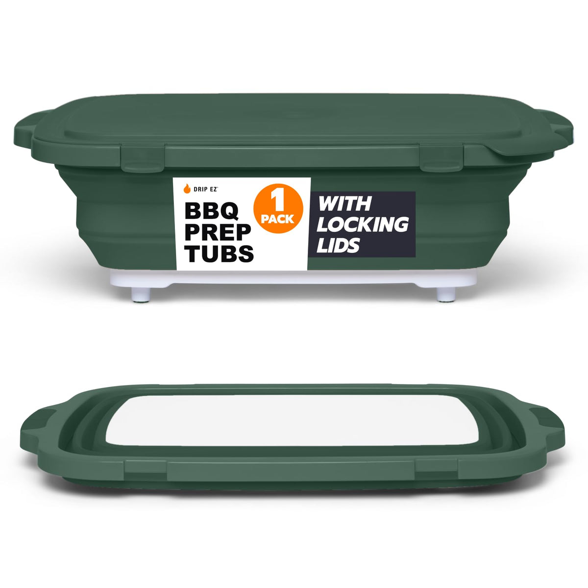 Drip EZ Collapsible BBQ Prep Tub XL green with cutting board