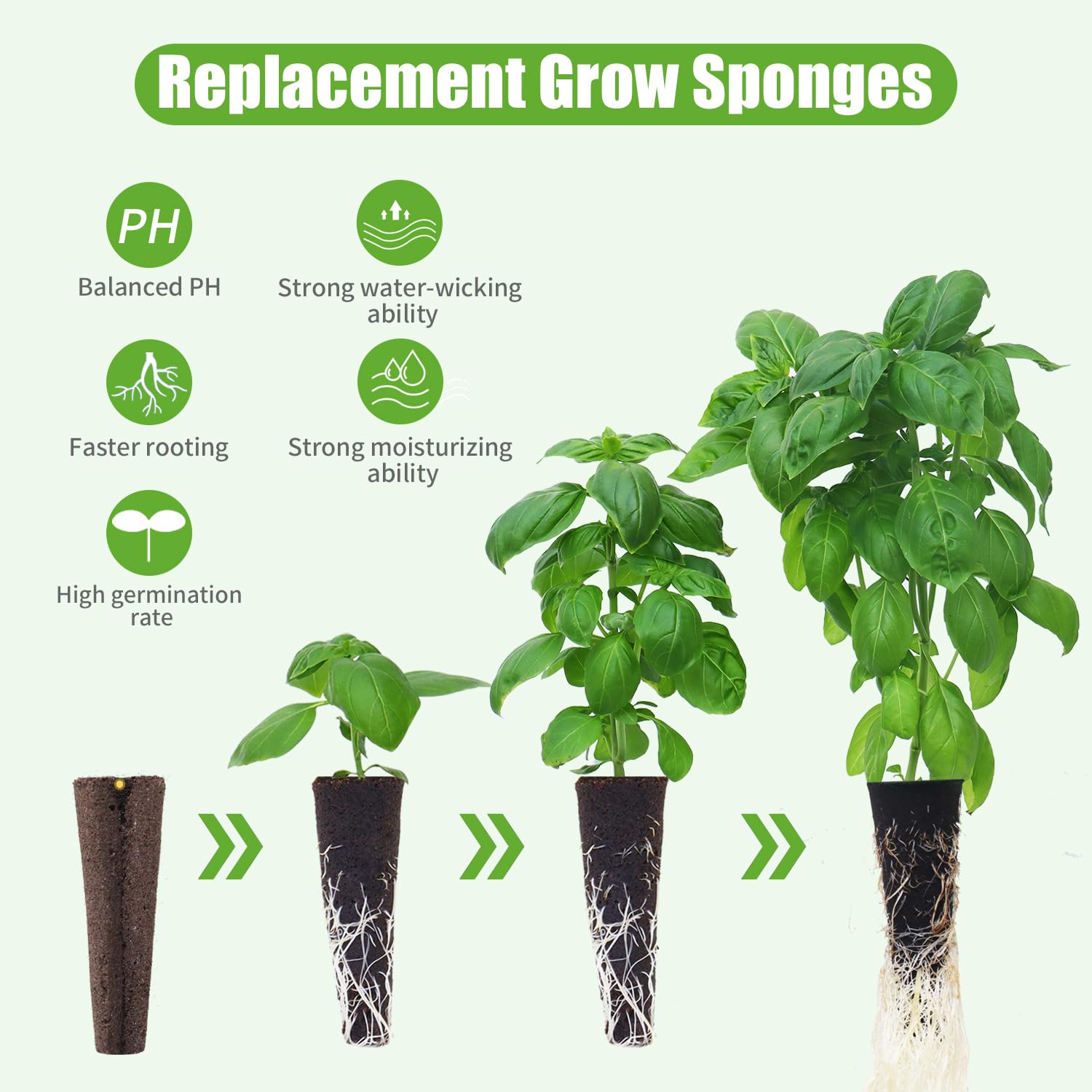 DRYADES Hydroponic Grow Sponges pack with sponges