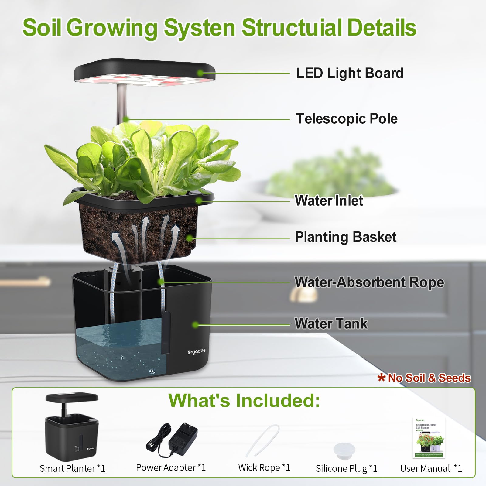 DRYADES Indoor Garden Growing System with various herbs growing