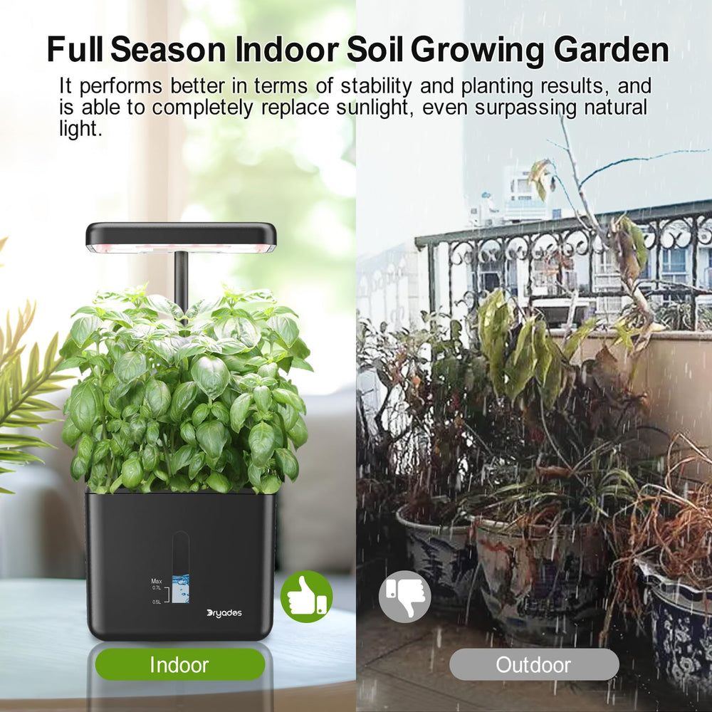 DRYADES Indoor Garden System in a kitchen setting with herbs