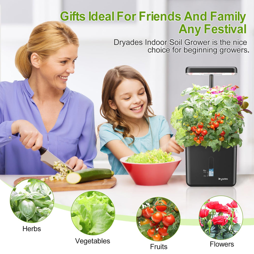 DRYADES Indoor Garden System side view showcasing soil planter