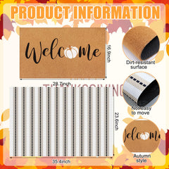 Drydiet doormat set displayed on a porch with autumn decor