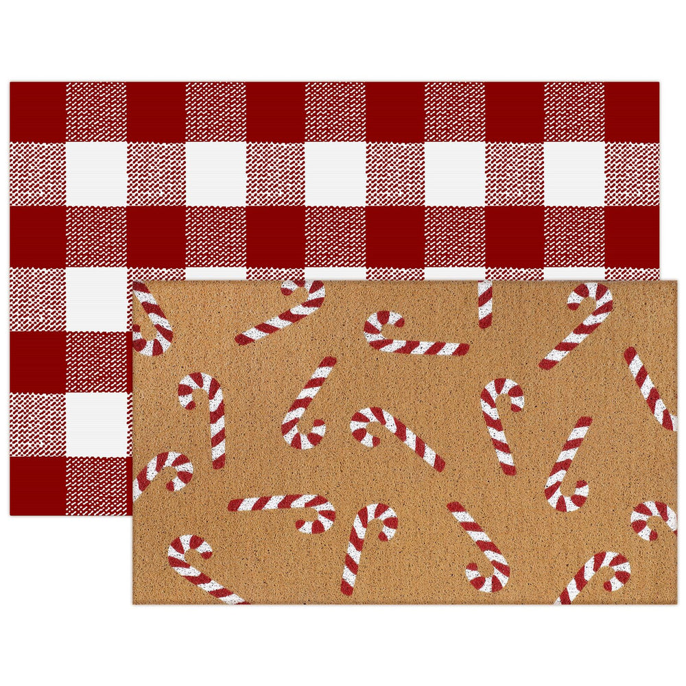 Drydiet doormat with snow and festive decorations around